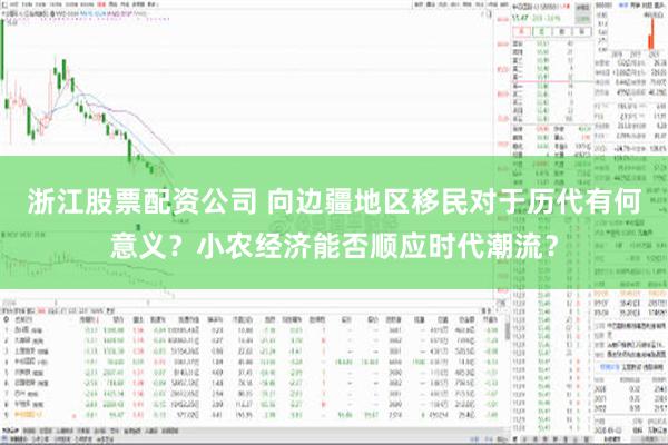 浙江股票配资公司 向边疆地区移民对于历代有何意义？小农经济能否顺应时代潮流？